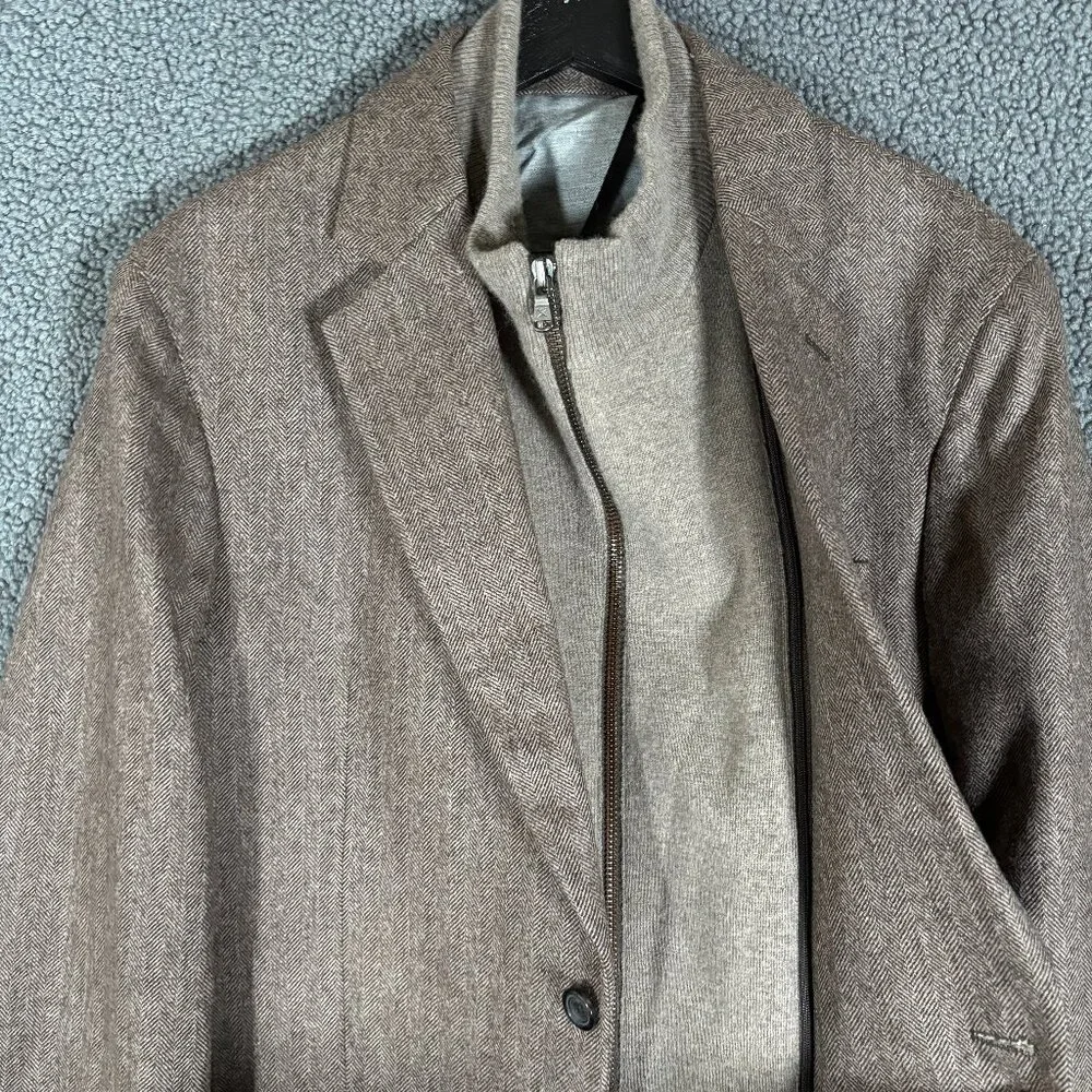 Hackett London Mayfair Wool Herringbone Blazer 2 in 1 Sport Coat - Men's Size 42
